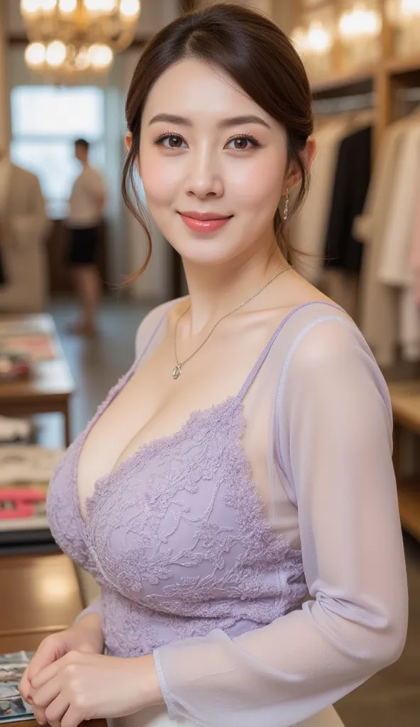  attractive mature woman with only a young 顔, (  detailed description of the hair), (  Photo-realistic faces:1.8 ), ( Angle of view from head to knees:1.8 ), high quality ,  (こちらを笑顔で見るcamera:1.3),masterpiece,  (Shown from head to knees:1.9),top quality,、(l...