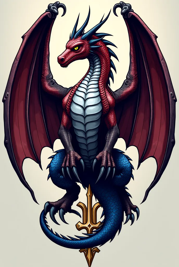 make a logo consisting maroon, silver, royal blue, black, gold dragon