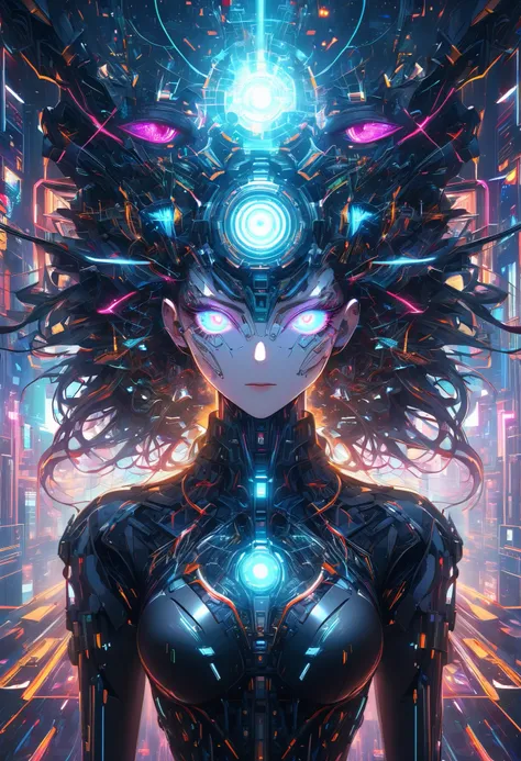 Everything is drawn with penetrating light emission, Realistic Textures , Extremely Clear Sharpness, Seamless harmony between sharpness and blur,
cybernetic eye,
BREAK Fusion of Communication Engineering and Control Engineering, Unification of Mutual Co...
