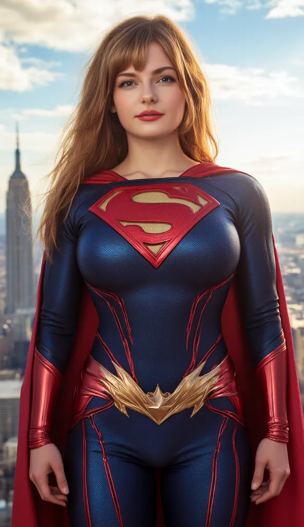  A photorealistic image of a super girl in front of the viewer,         , aidmaMJ6.1