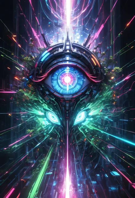 All are drawn with penetrating light rays, Realistic Textures , EXTREMELY CLEAR SHARPNESS, Seamless harmony between sharpness and blur,
cybernetic eye,
BREAK Fusion of Communication Engineering and Control Engineering, Unification of Mutual Communicatio...