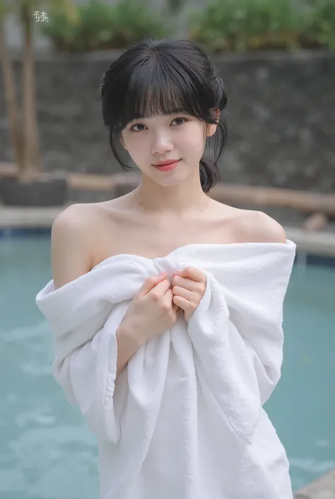  slender body , dark hair with bangs，全naked，naked， Chest for Men，small breasts,最high quality,high quality  、 Max image    、16k,最high quality 、  high quality 、最high quality  、  masterpiece 、   Realistic fingertip distance and approach   、   detailed and rea...