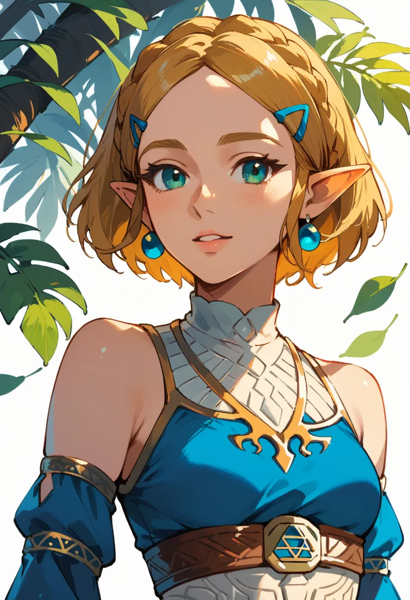 Masterpiece, 8k quality, extremely detailed, Zelda, short hair