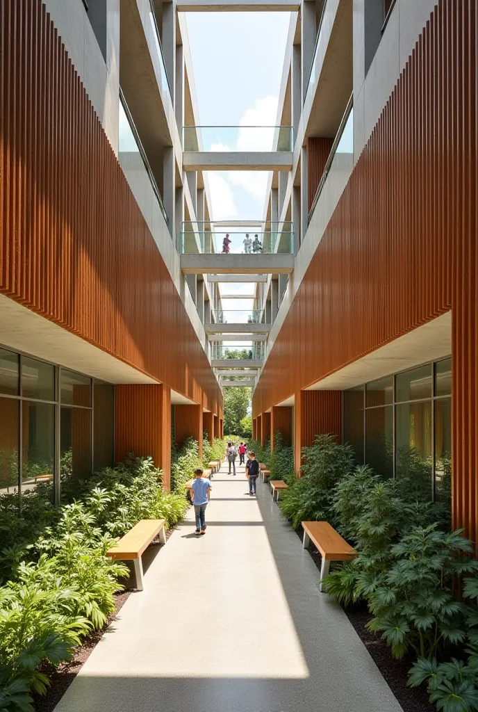 The Learning Corridors: A Seamless Transition Between Indoors & Outdoors

The Learning Corridors of the school are designed as more than just passageways; they serve as dynamic, interactive spaces that foster engagement, exploration, and connection with na...