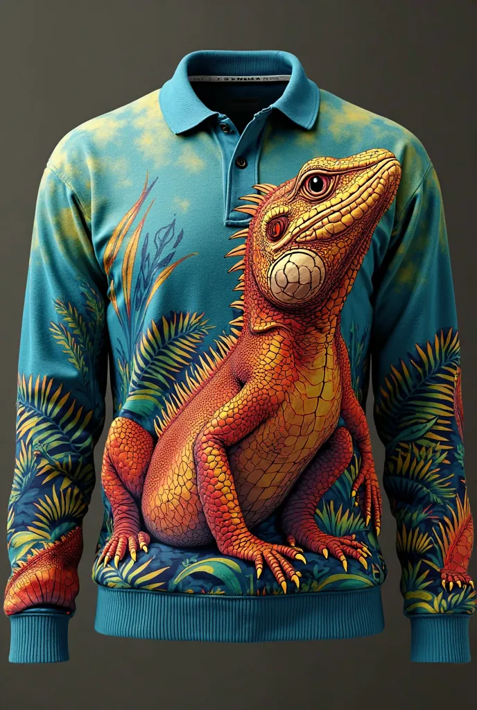 A one-time iguana brava sweater with short maga polo style