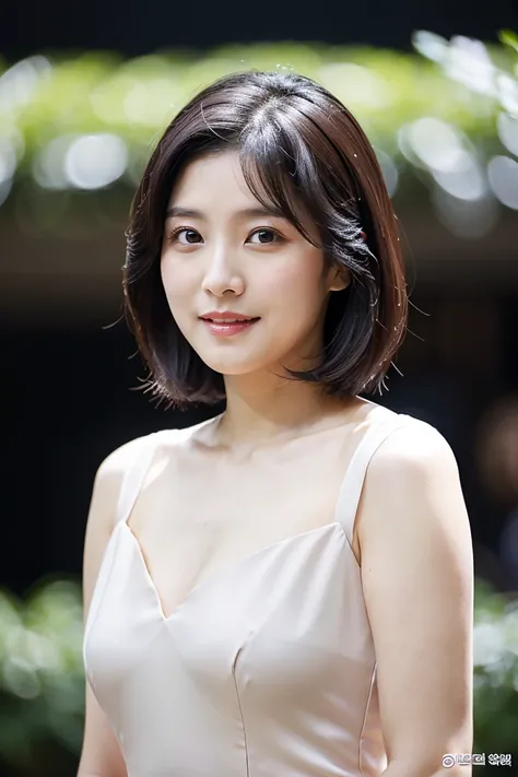 full body、dark hair short hair、Age 35、I can see my cleavage、 woman dressed in white , Closeup of Tsuyu , Beautiful Korean Woman Wearing Black Hair, Gorgeous Young Korean Women, Cute Korean Actresses,  Nam Jae-yeon, Korean idol portraits,  Jung Hwa-choi , b...