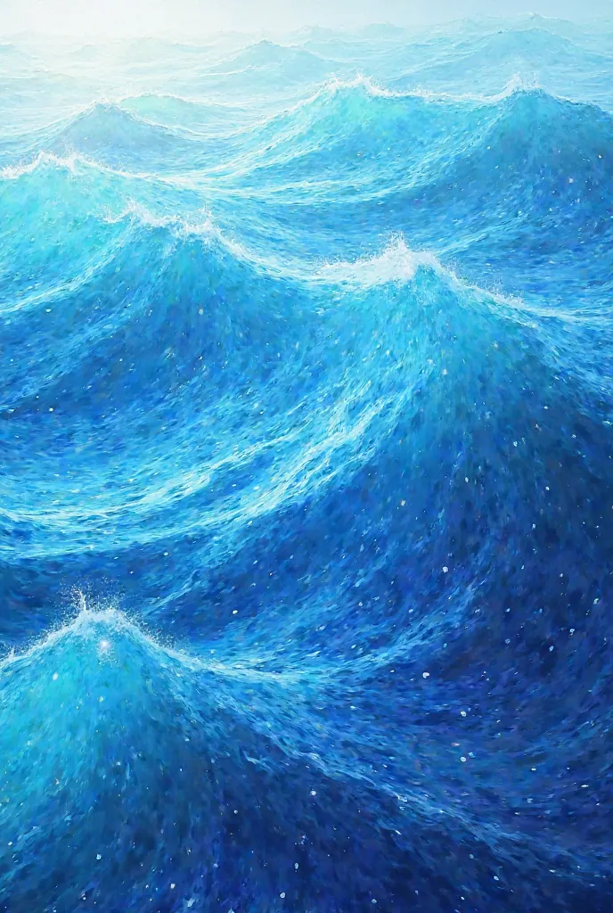 A group of colors forms waves in the sea