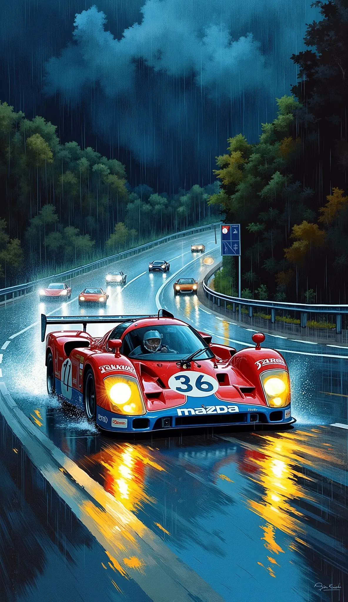 0315) Theme: Night Racing on a Rainy Highway