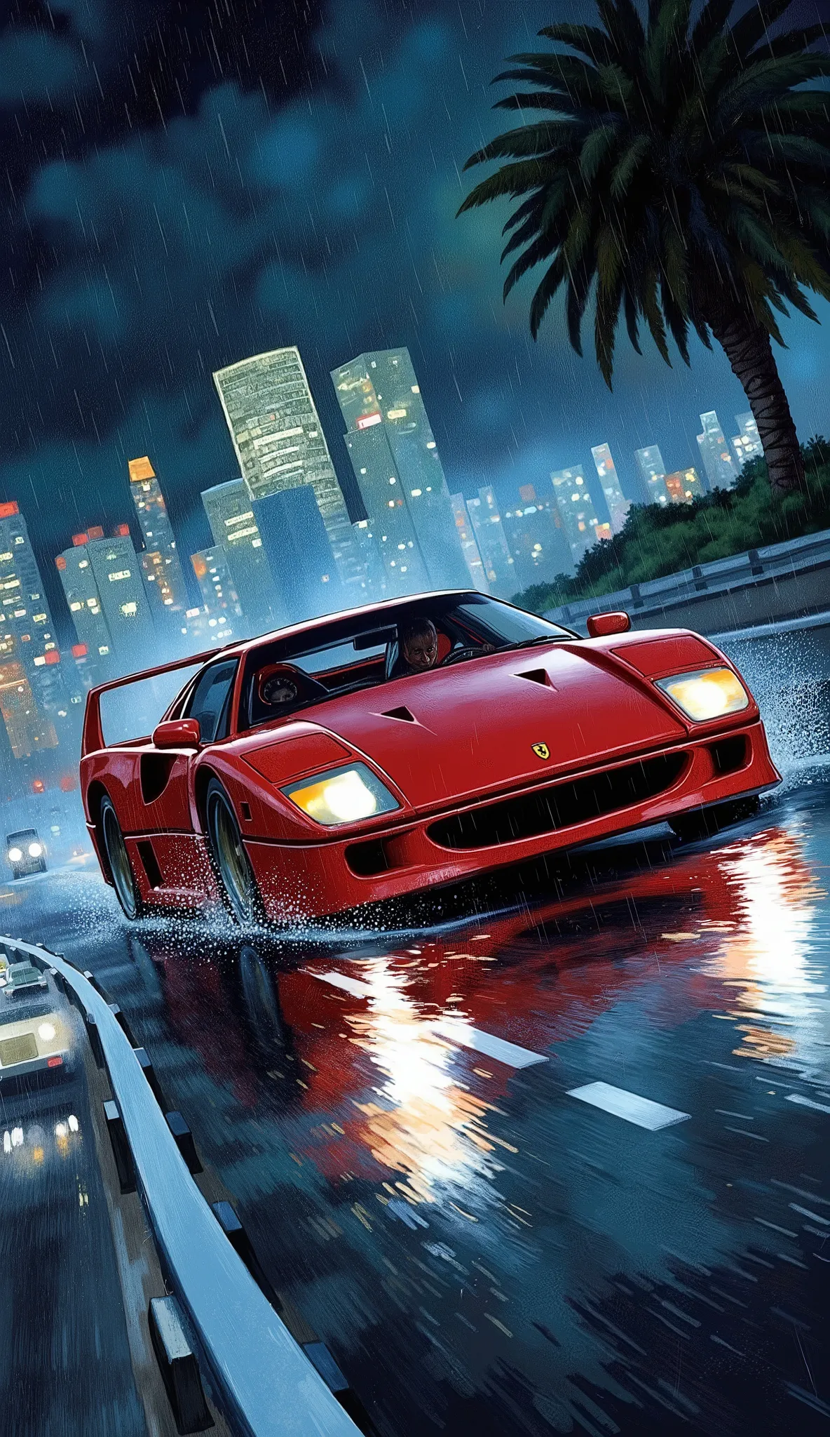 0315) Theme: Night Racing on a Rainy Highway