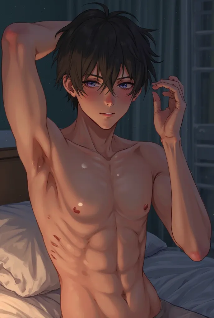 Anime boy jerking off himself 