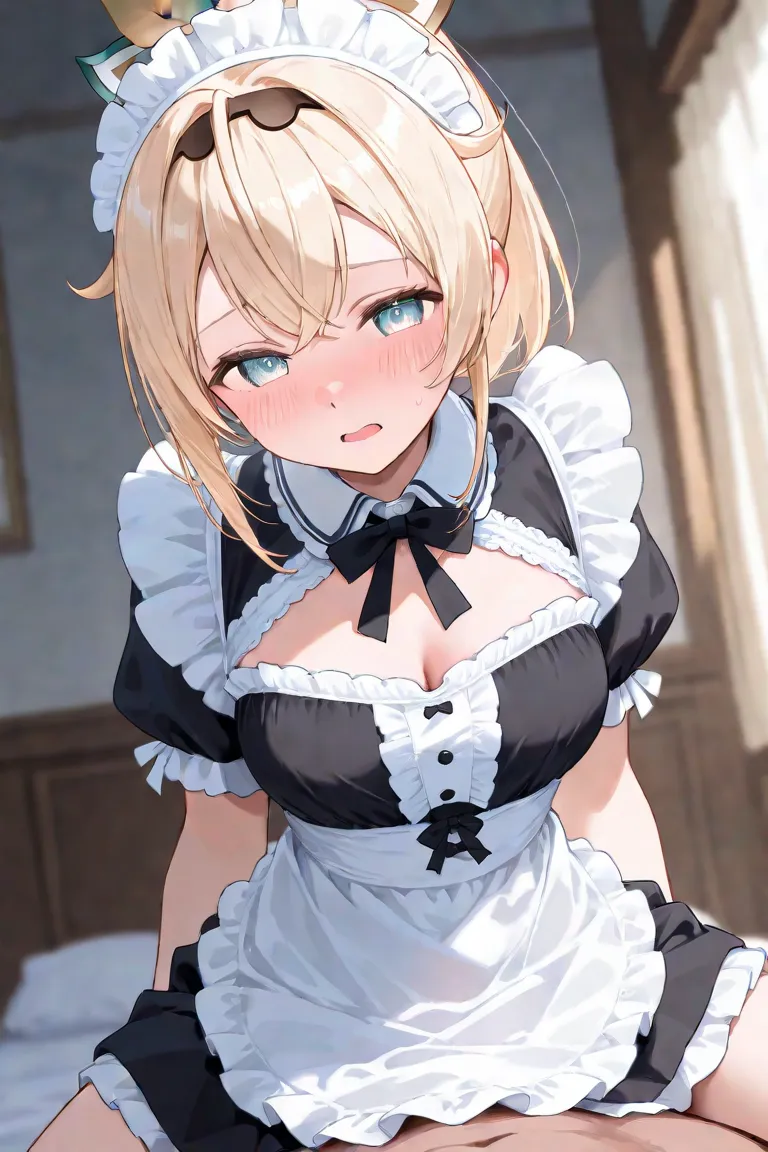 Images of Kazama Iroha from Hololive having sex in maid clothes