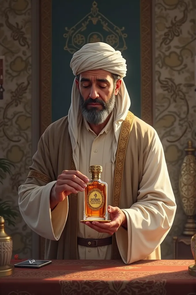 A Muslim man use perfume 