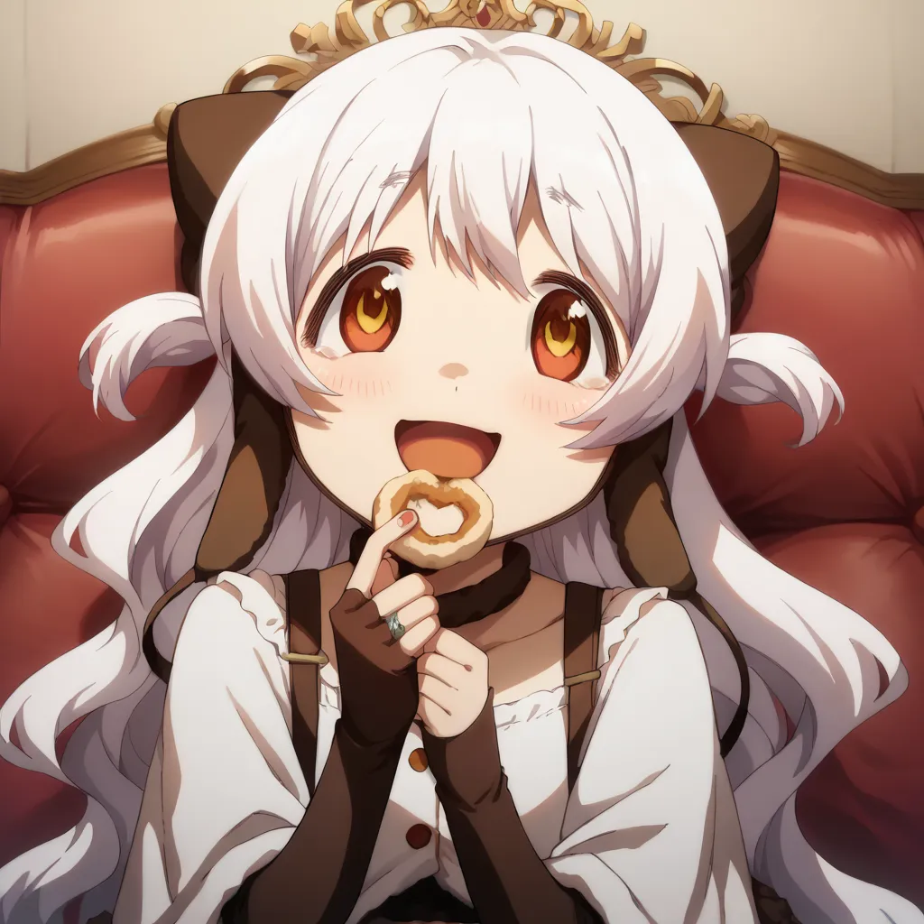 (masterpiece, highest quality:1.2),（Nagisa Momoe:2）,Long Hair,white Hair,（Wedding dress:1.2）, wedding ring, happy smile with tears, eating cheesecake