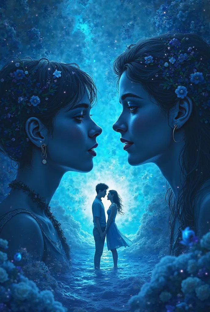 **Prompt: "Celestial Love: The Blue Connection"**

In a distant galaxy, Earth is known as the "Green Planet," while a mesmerizing blue planet named "Aqualis" thrives with vibrant oceans and bioluminescent landscapes. The inhabitants of Aqualis, known as th...