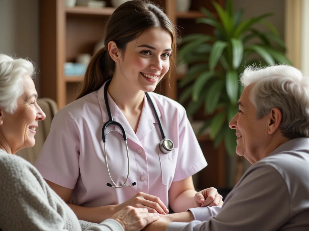 caregiver girl working