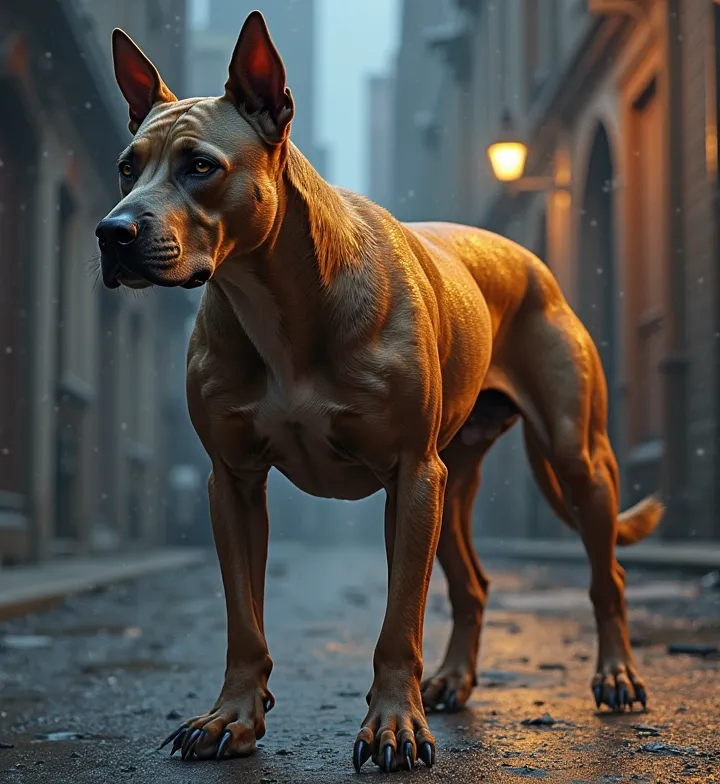 Fusion of a Pitbull with an ultra realistic Doberman 