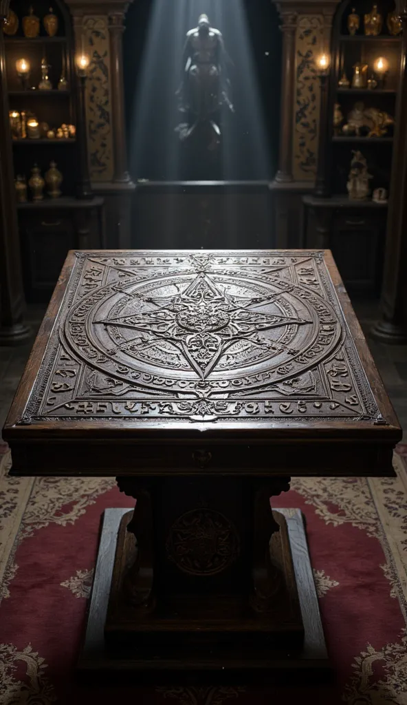 magical altar table power with symbols