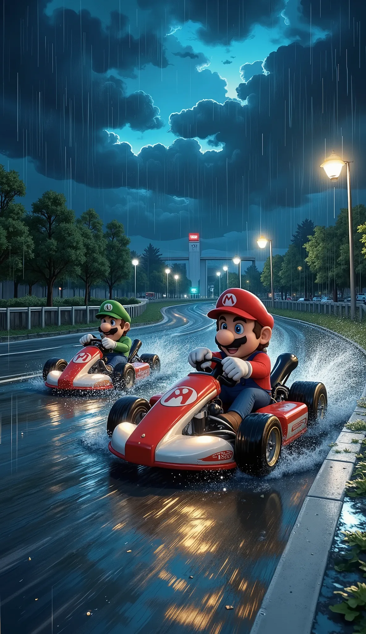 0315) Theme: Night Racing on a Rainy Highway