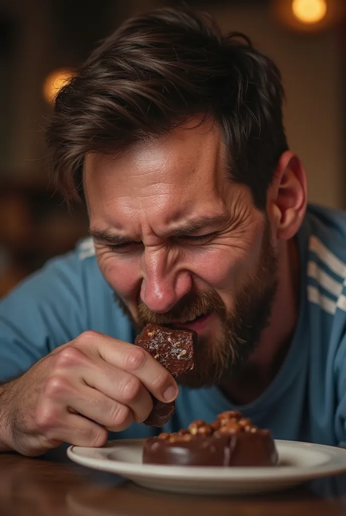 Messi get toothache while eating chocolate