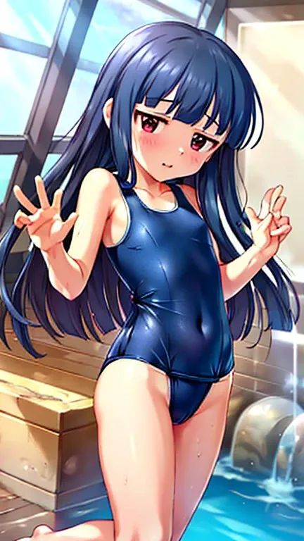 8k,  Super Detailed Game CG  , (high definition:1.1),(absurd:1.1), top quality, 超high definition, 最high definition, very detailed, 1 girl, (girl:1.1) (:0.8) (camel toe:1.2), (  realistic swimsuit:1.6), ( only physically-based cute:1.6), (one-piece swimsuit...