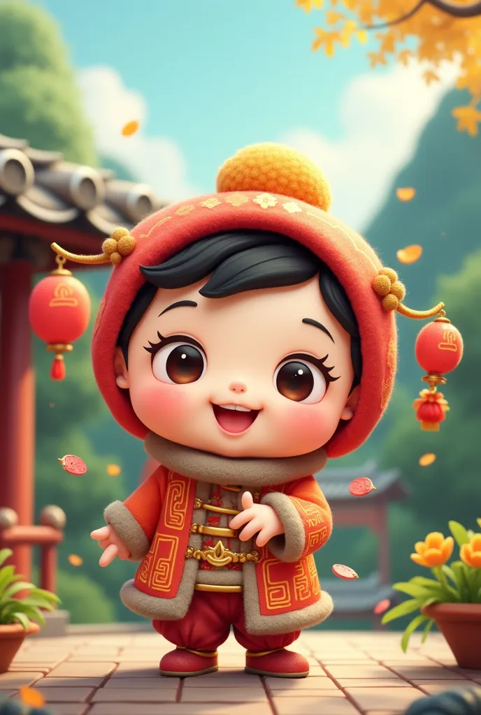 Design a characteristic Q version character with Fujian characteristics