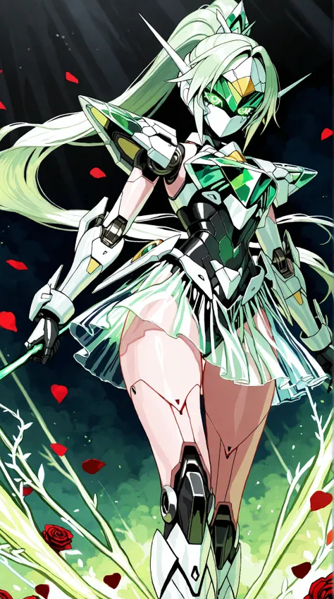 ((top quality)),( ultra high definition ),(very well detailed),( detailed description),(( best CG )),(masterpiece), Ultra Detailed Art ,Amazing Painting Art,(art with delicate details:1.5), Female Robot, Full mechanical mask with a beautiful pattern, long...