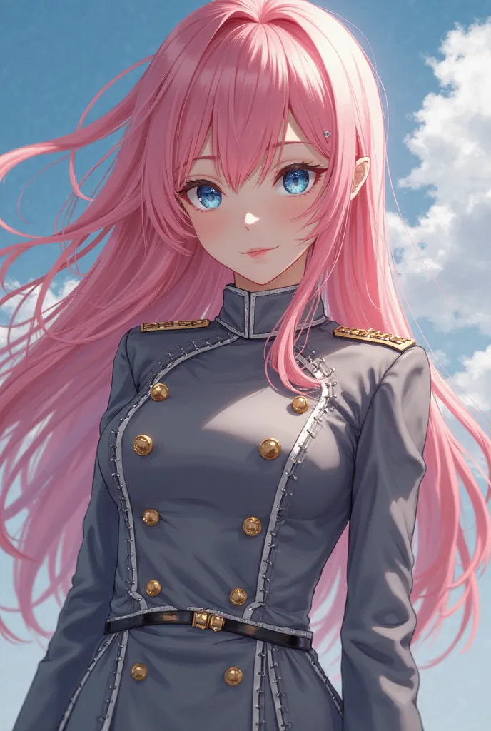 ( 8,000, best quality,  masterpiece:1.2), super detailed,  masterpiece, realistic lighting, masterpiece, best quality,  masterpiece, official art，hand details， Leg Details ，Long pink hair that flutters with the wind，cold, icy blue eyes，1 Girl， young women，...