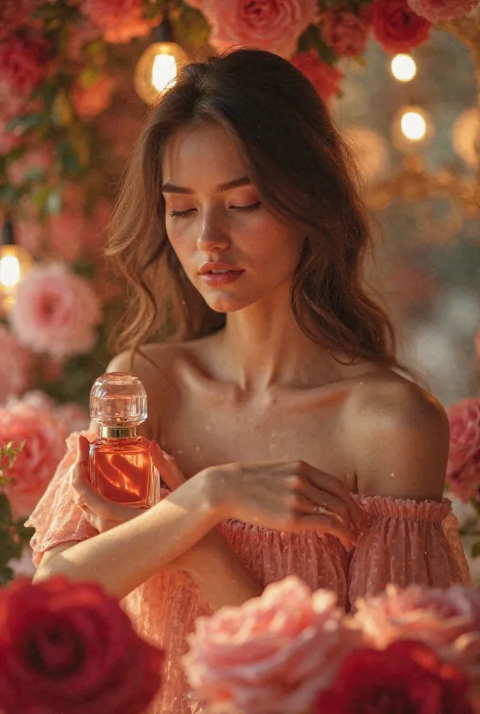 Advertising the smell of rose perfume in the Rose store