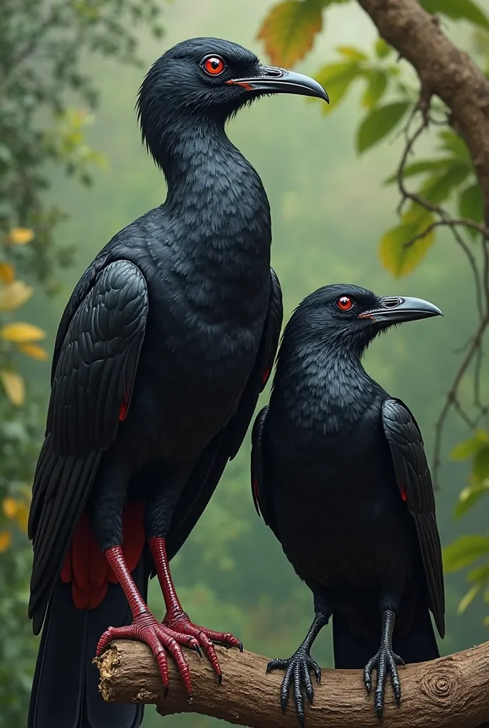 asian koel female real with crow
