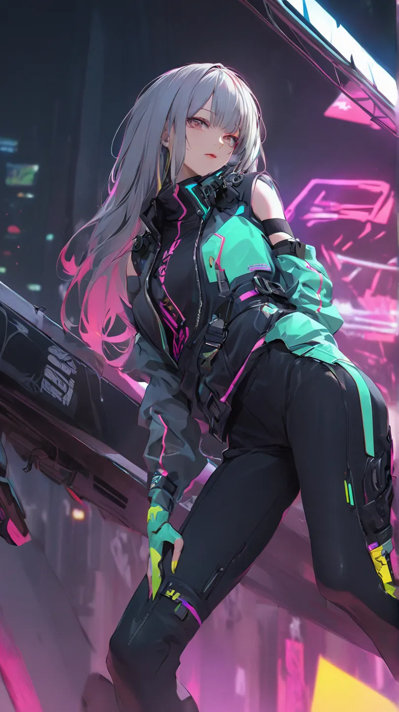   high quality、    portai    、   masterpiece、   details、 moving pose、very beautiful woman woman 、  masterpiece、  high quality、 high definition, 最  high quality, ,  Street Fashion、Neo cyberpunk, neon 、Full body cut、Overlooking, Overlooking,  upper body clos...