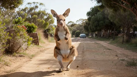 Hop, hop, kangaroo, so bouncy and bright,
Jumping through the outback from morning till night.
With a pouch so cozy, her joey rides too,
"Hop along with me, there’s so much to do!"