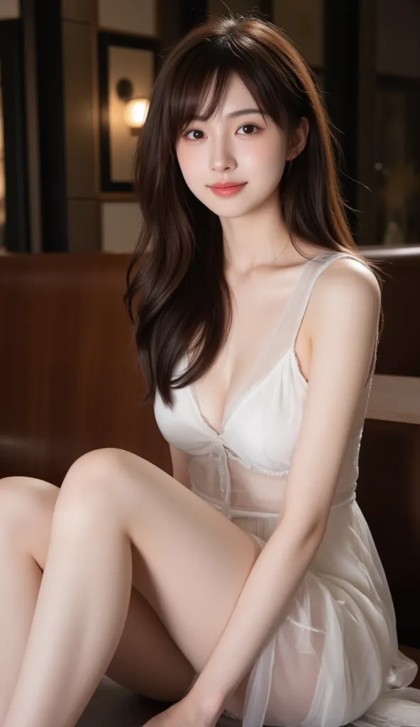 Japanese, woman, beautiful, Can be seen everywhere,  I Can See My Face Clearly , I Can See My Head Clearly, slender, long hair, small breasts, smile,  young, cute,  details ,cute ,sexy, open her legs, open her legs, open her legs, sitting, Facing the Front...