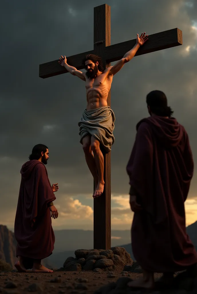 I want 3d image about The moment Jesus is nailed to the cross. John watches from afar.