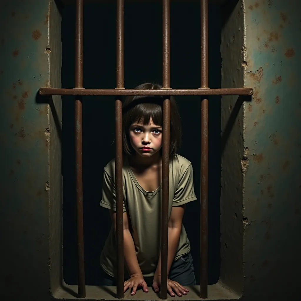 imprisoned girl, poor girl, prison, iron bars, english, miserable, pitiful