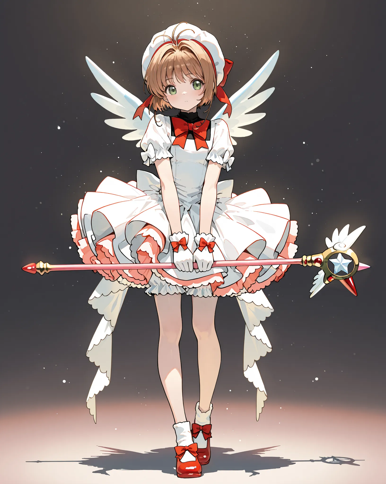 full body, (Cardcaptor Sakura_ Kinomoto Sakura), blushes, masterpiece, highest quality, UHD, retina, masterpiece, accurate anatomy, super detailed, high quality, best quality, 8k