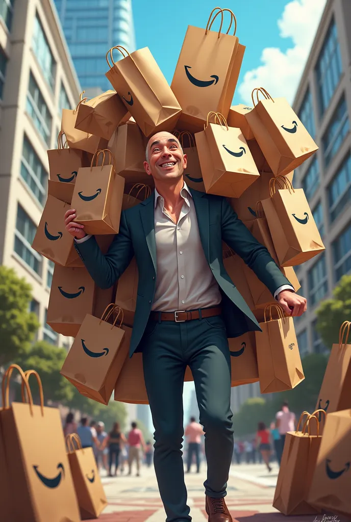 C’est trop de sac quelques sacs suffirait Et je veux que ce soit Jeff Bezos qui porte les sacs