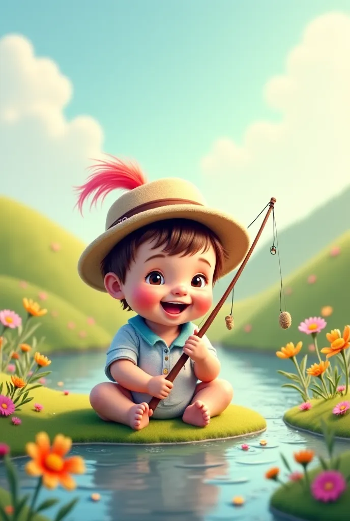 Baby fishing 