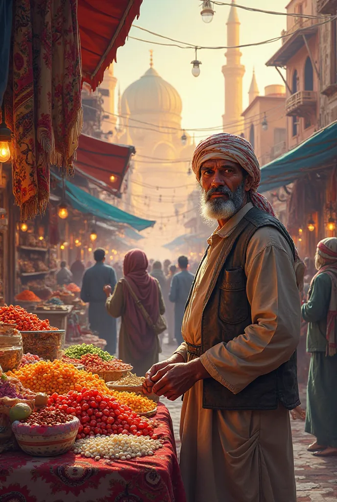 A picture of Zinkh Ramadan and a man selling licorice
