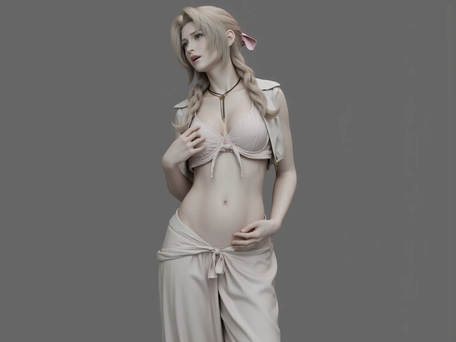 Final fantasy with huge breasts in the building７のエアリス・ゲインズブールの全nakedでpregnancyしたfull bodyStatueが1つあり、 Realistic 8K Bernini Sculpture ,  made of marble , いくつかの大理石のStatueが見られる, A statue of a number。Perfect woman in sexy pose ,  carved in marble , Statue,  Ma...