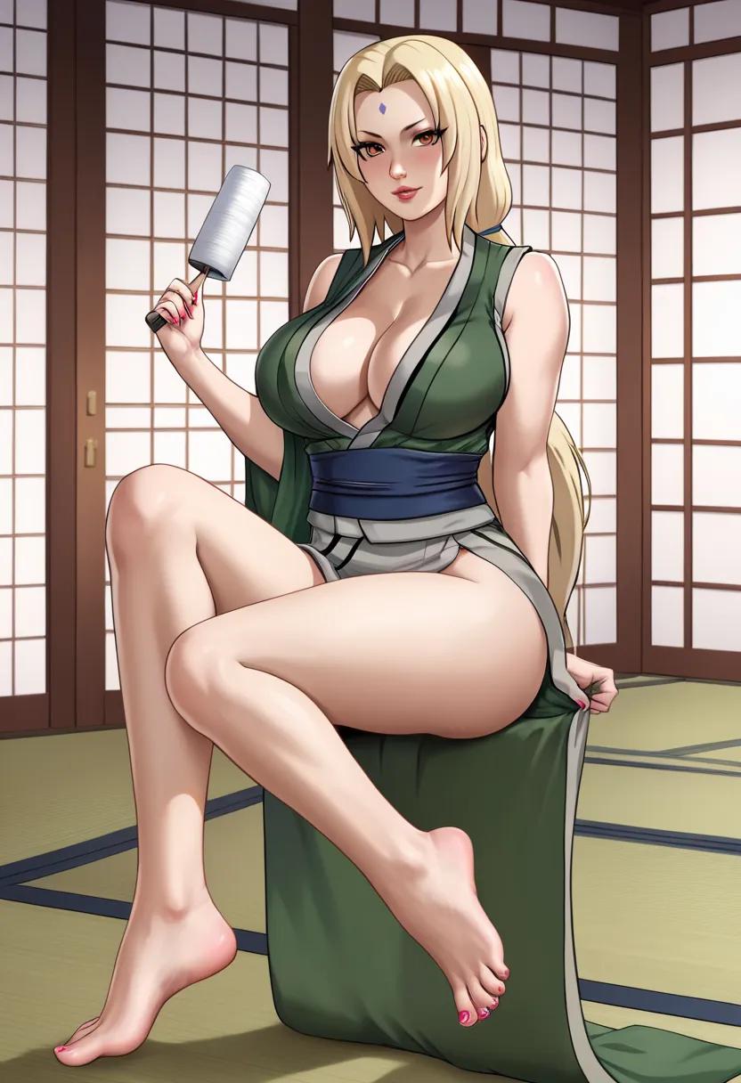 Tsunade from Naruto, Feet,  sole 