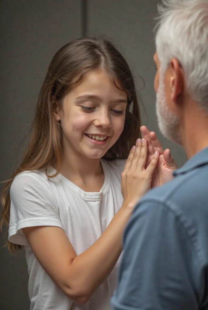 The girl, aged 15-16, wore a short-sleeved shirt, raised her armpit showing sleeves, and an old man stroked her armpits. 