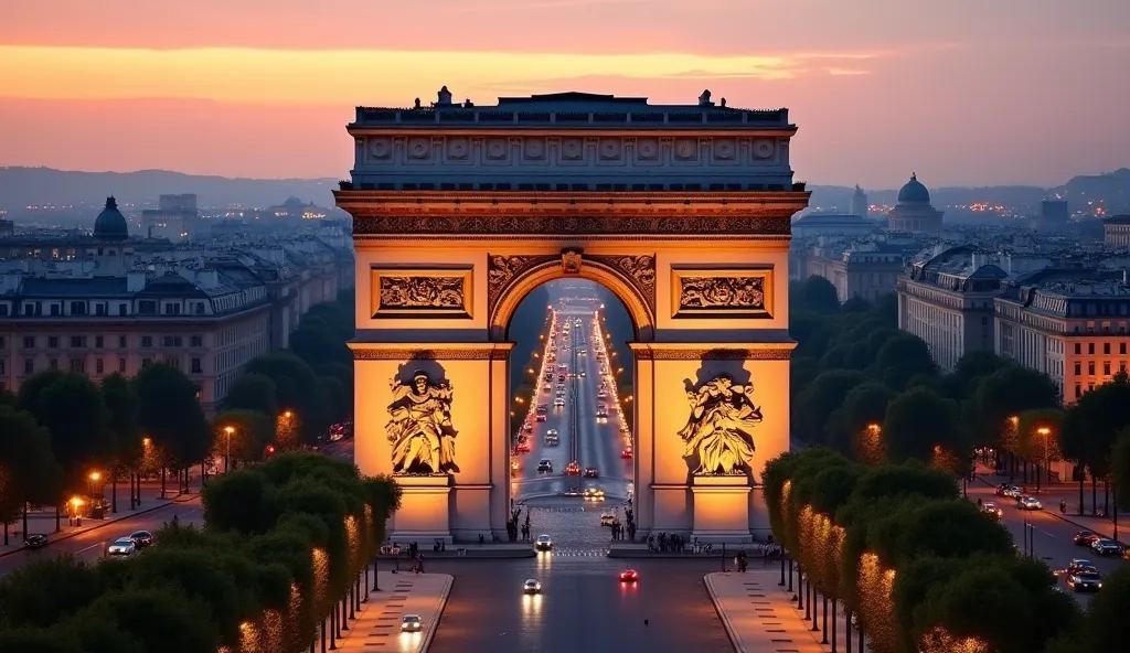 Built by order of Napoleon Bonaparte in 1806, the Arc de Triomphe pays homage to the French soldiers They were in the Napoleonic Wars.  with a height of 50 meters , the monument offers one of the most impressive views of Paris,  especially at sunset , when...