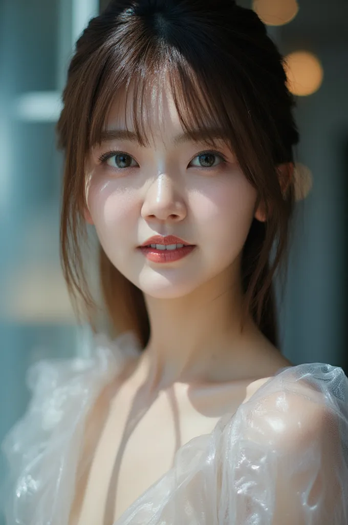  Highly Detailed Depiction of a Young Asian Woman ,  The Pale  ,  The Graceful Character  ,  Gives Her An Angelic Look .  For Her Expressive Eyes 、 is full of innocence and mystery that enhances softness ,  adds purity and tenderness to her expression  .  ...