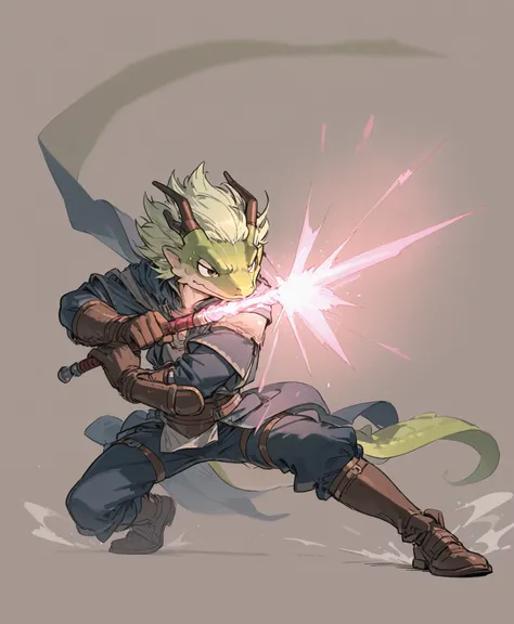 full body、 fight scene、high quality、Superb Details、simple background、Adventurer、frog、magic、frog、Face off against dragons