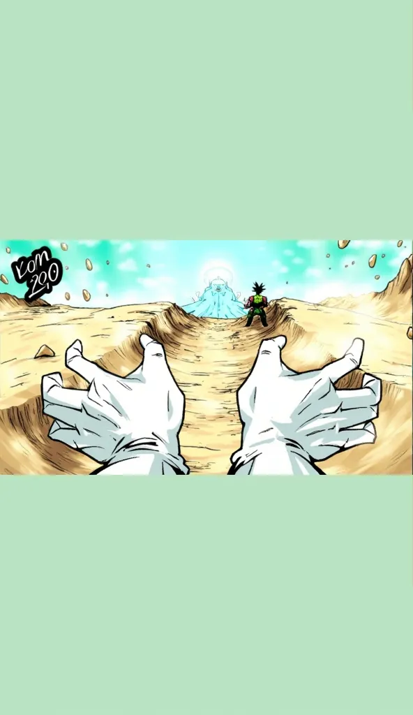 First-person view of Vegeta with cell in the front 