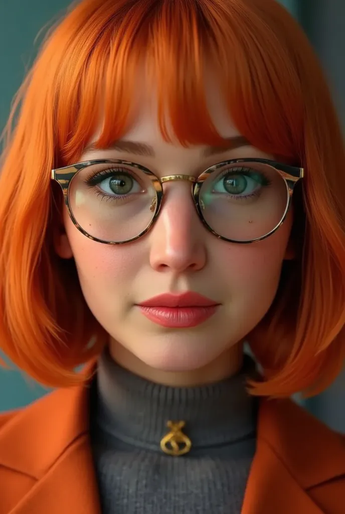 Scooby Doo Velma Cosplay, face close-up