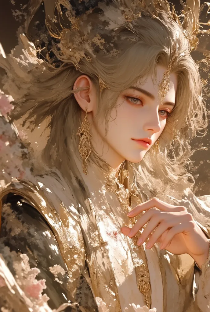 (masterpiece), (best quality), 1man, male, manhua, donghua, Hanfu, Chinese fantasy, long hair, dreamy eyes, (strong, well-defined, chiseled jawline), (prominent, slightly pointed chin), muscular, forehead, majestic, aesthetic, ethereal, handsome, stunning,...