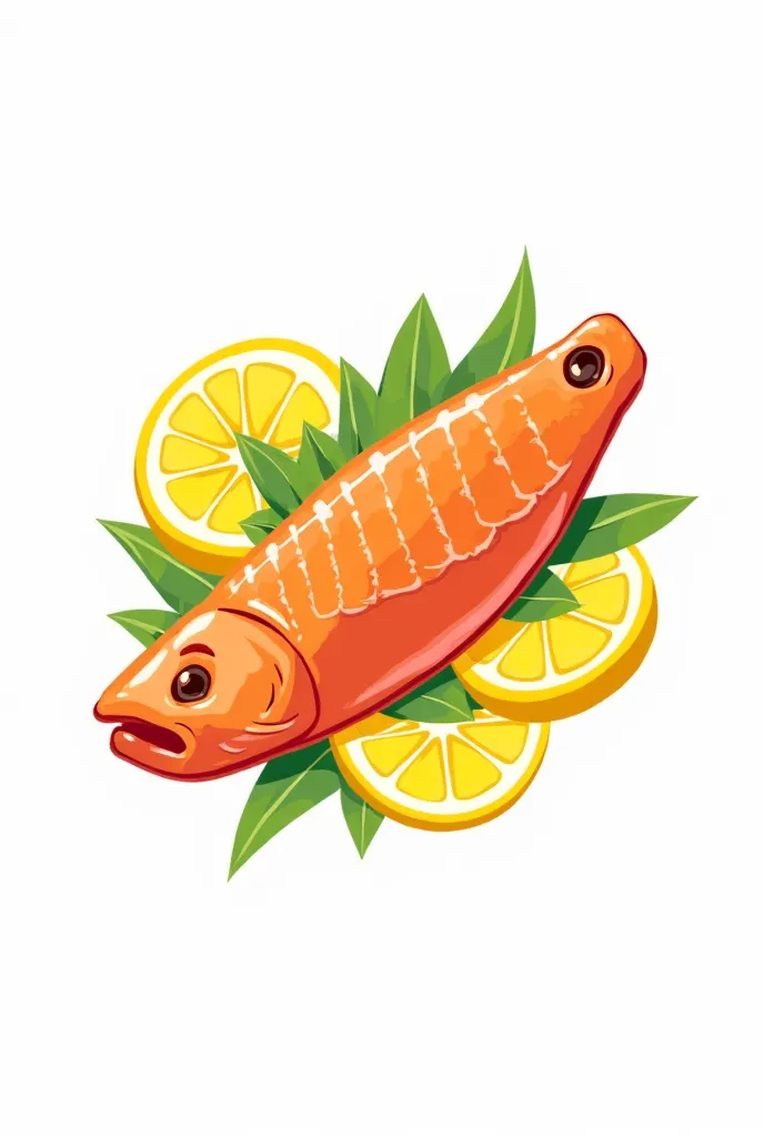 Logo containing The Lemon Seafood with an bright fresh fish image 