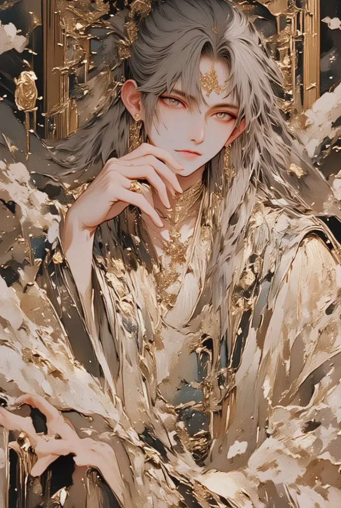 (masterpiece), (best quality), 1man, male, manhua, donghua, Hanfu, Chinese fantasy, long hair, dreamy eyes, (strong, well-defined, chiseled jawline), (prominent, slightly pointed chin), muscular, forehead, majestic, aesthetic, ethereal, handsome, stunning,...