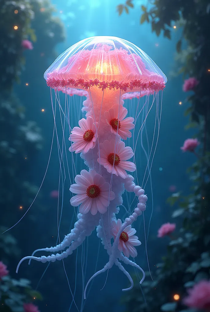 Jellyfish with flowers 